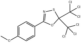 2,2-bis(trichloromethyl)-5-(p-methoxyphenyl)-1,3,4-oxathiazole 结构式