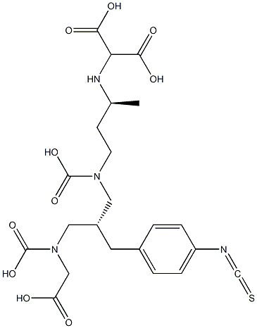 (S,S)-[(1-(4-isothiocyanato-benzyl)-2-{[2-(bis-carboxymethyl-amino)-propyl]-carboxymethyl-amino}-ethyl)-carboxymethyl-amino]-acetic acid 结构式