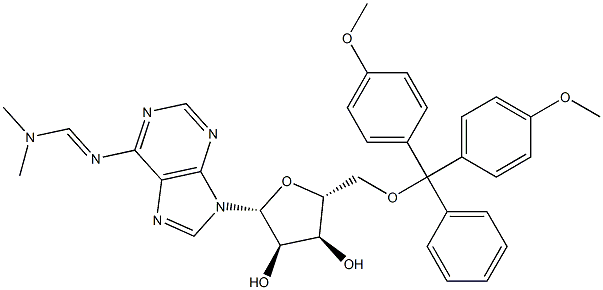 5'-O-(4,4'-DIMETHOXYTRITYL)-N6-DIMETHYLAMINOMETHYLENEADENOSINE 结构式