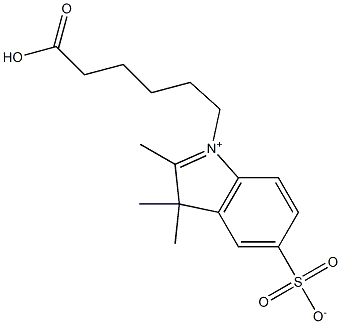 1-(5-羧基己基)-2,3,3-三甲基-3H-吲哚-5-磺酸内盐 结构式