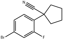 1-(2-氟-4-溴苯基)环戊烷甲腈 结构式