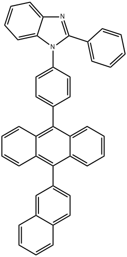 1-[4-(10-Naphthalen-2-yl-anthracen-9-yl)-phenyl]-2-phenyl-1H-benzoimidazole 结构式