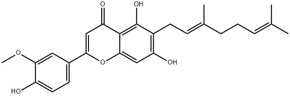 香叶基黄酮A 结构式