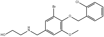 2-({3-bromo-4-[(2-chlorobenzyl)oxy]-5-methoxybenzyl}amino)ethanol 结构式
