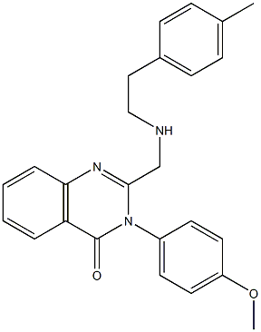 3-(4-methoxyphenyl)-2-({[2-(4-methylphenyl)ethyl]amino}methyl)-4(3H)-quinazolinone 结构式