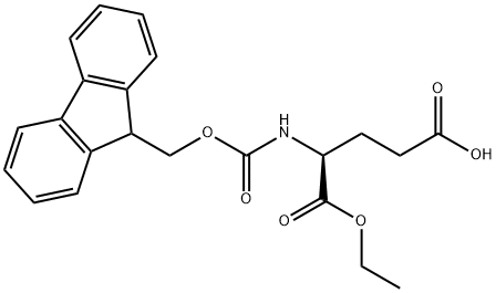(4S)-5-ethoxy-4-({[(9H-fluoren-9-yl)methoxy]carbonyl}amino)-5-oxopentanoic acid 结构式