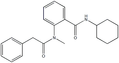 N-cyclohexyl-2-[methyl(2-phenylacetyl)amino]benzamide 结构式