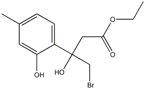 Ethyl 4-bromo-3-hydroxy-3-(2-hydroxy-4-methylphenyl)butanoate 结构式