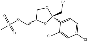 顺-2-(溴甲基)-2-(2,4-二氯苯基)-4-甲磺酰基甲基-1,3-二氧戊环 结构式