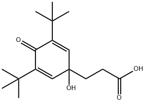 3-[1-Hydroxy-3,5-bis(2-methyl-2-propanyl)-4-oxo-2,5-cyclohexadien-1-yl]propanoic acid 结构式