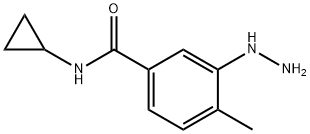 N-cyclopropyl-3-hydrazinyl-4-methylbenzamide 结构式