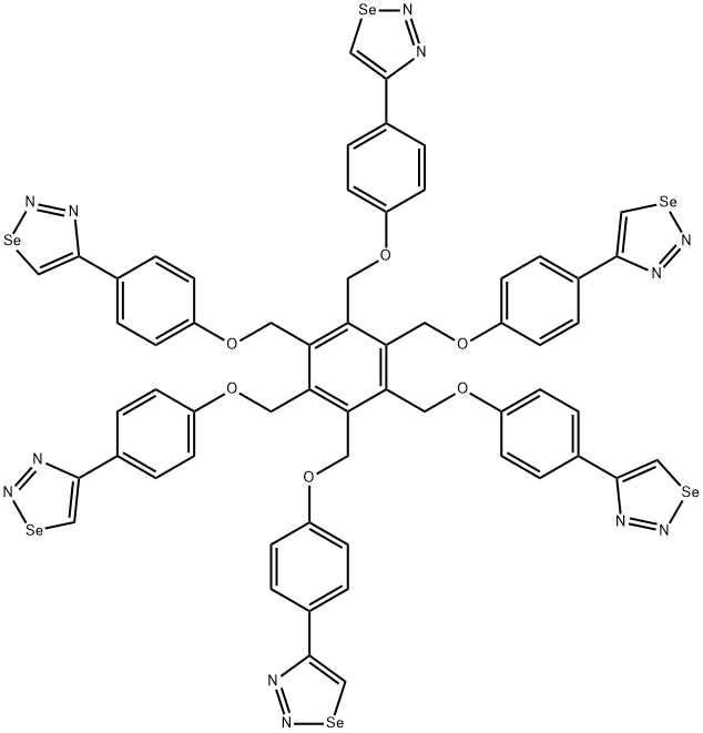 1,2,3-Selenadiazole,4,4',4'',4''',4'''',4'''''-[1,2,3,4,5,6-benzenehexaylhexakis(methyleneoxy-4,1-phenylene)]hexakis- (9CI) 结构式