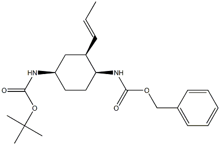 (1R,3S,4S)-(4-benzyloxycarbonylamino-3-propenylcyclohexyl)carbamic acid tert-butyl ester 结构式