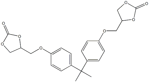 4,4'-[[[丙烷-2,2-二基双(4,1-亚苯基)]双(氧基)]双(亚甲基)]双(1,3-二氧戊环-2-酮) 结构式