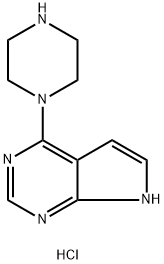 4-(Piperazin-1-yl)-1H-pyrrolo[2,3-d]pyrimidine dihydrochloride 结构式