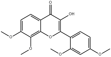 4H-1-Benzopyran-4-one, 2-(2,4-dimethoxyphenyl)-3-hydroxy-7,8-dimethoxy- 结构式