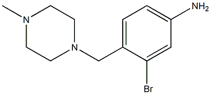 3-溴-4-[(4-甲基哌嗪-1-基)甲基]苯胺 结构式