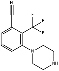 2-(trifluoromethyl)-3-(piperazin-1-yl)benzonitrile 结构式