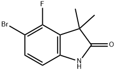 5-BROMO-4-FLUORO-3,3-DIMETHYL-2,3-DIHYDRO-1H-INDOL-2-ONE 结构式