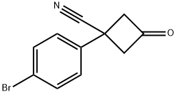 1-(4-溴苯基)-3-氧代环丁烷-1-甲腈 结构式