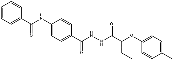 N-[4-({2-[2-(4-methylphenoxy)butanoyl]hydrazino}carbonyl)phenyl]benzamide 结构式