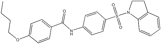 4-butoxy-N-[4-(2,3-dihydro-1H-indol-1-ylsulfonyl)phenyl]benzamide 结构式