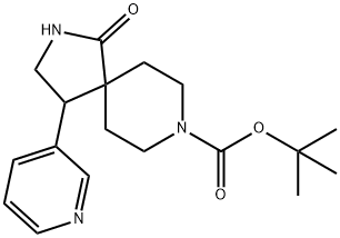 叔-丁基 1-氧亚基-4-(吡啶-3-基)-2,8-二氮杂螺[4.5]癸烷-8-甲酸基酯 结构式