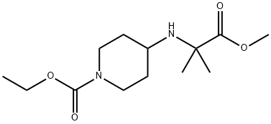 ethyl 4-((1-methoxy-2-methyl-1-oxopropan-2-yl)amino)piperidine-1-carboxylate 结构式