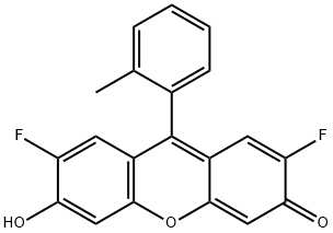 2,7-Difluoro-6-hydroxy-9-(2-methylphenyl)-3H-xanthen-3-one 结构式