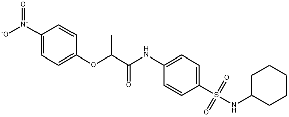 N-{4-[(cyclohexylamino)sulfonyl]phenyl}-2-(4-nitrophenoxy)propanamide 结构式