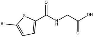 2-[(5-溴噻吩-2-基)甲酰氨基]乙酸 结构式