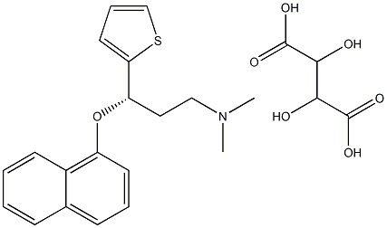 (3S)-N,N-dimethyl-3-(1-naphthyloxy)-3-(2-thienyl)propan-1-amine tartrate 结构式