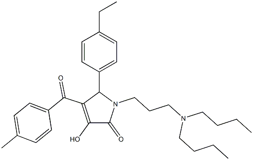 1-[3-(dibutylamino)propyl]-5-(4-ethylphenyl)-3-hydroxy-4-(4-methylbenzoyl)-1,5-dihydro-2H-pyrrol-2-one 结构式