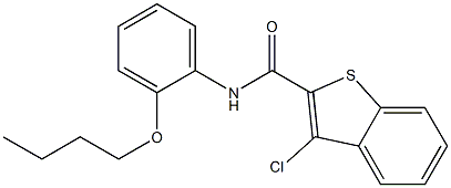 N-(2-butoxyphenyl)-3-chloro-1-benzothiophene-2-carboxamide 结构式