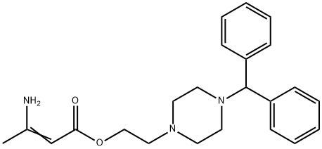 2-(4-二苯甲基-1-哌嗪基)乙基-3-氨基丁烯酸酯 结构式