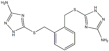 5-[(2-{[(3-amino-1H-1,2,4-triazol-5-yl)sulfanyl]methyl}benzyl)sulfanyl]-1H-1,2,4-triazol-3-amine 结构式