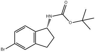 (R)-(5-溴-2,3-二氢-1H-茚-1-基)氨基甲酸叔丁酯 结构式