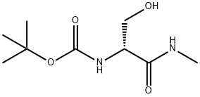 叔丁基(R)-(3-羟基-1-(甲氨基)-1-氧代丙-2-基)氨基甲酸酯 结构式