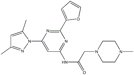 N-[6-(3,5-Dimethyl-pyrazol-1-yl)-2-furan-2-yl-pyrimidin-4-yl]-2-(4-methyl-piperazin-1-yl)-acetamide 结构式