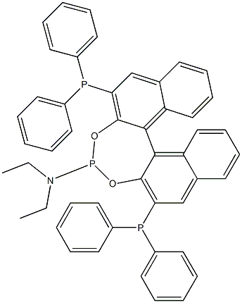(11BR)-2,6-双(二苯基膦基)-N,N-二乙基萘并[2,1-D:1',2'-F][1,3,2]二氧杂膦-4-胺 结构式