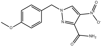 1H-Pyrazole-3-carboxamide, 1-[(4-methoxyphenyl)methyl]-4-nitro- 结构式