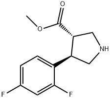 3-Pyrrolidinecarboxylic acid, 4-(2,4-difluorophenyl)-, methyl ester, (3S,4R)- 结构式