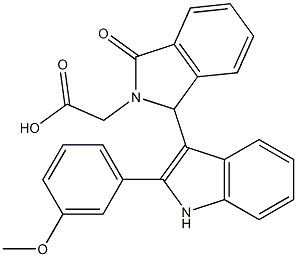 {1-[2-(3-methoxyphenyl)-1H-indol-3-yl]-3-oxo-1,3-dihydro-2H-isoindol-2-yl}acetic acid 结构式