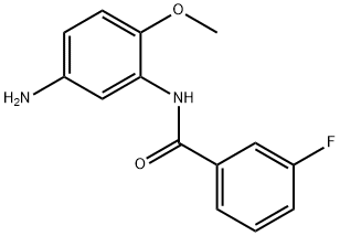 N-(5-氨基-2-甲氧苯基)-3-氟苯甲酰胺 结构式