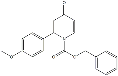 benzyl 3,4-dihydro-2-(4-methoxyphenyl)-4-oxopyridine-1(2H)-carboxylate 结构式