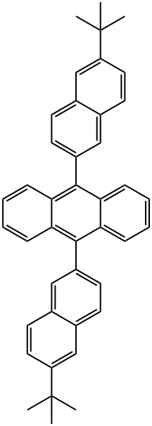 9,10-Bis-(6-tert-butyl-naphthalen-2-yl)-anthracene 结构式