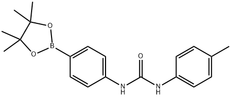 N-(4-甲基苯基)-N'-[4-(4,4,5,5-四甲基-1,3,2-二氧杂硼杂环戊烷-2-基)苯基]脲 结构式