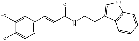 (E)-N-[2-(3-Indolyl)ethyl]-3-(3,4-dihydroxyphenyl)acrylamide 结构式