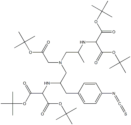 {[2-(bis-tert-butoxycarbonylmethylamino)-3-(4-isothiocyanatophenyl)propyl]-[2-(bis-tert-butoxycarbonylmethylamino)propyl]amino}acetic acid tert-butyl ester 结构式
