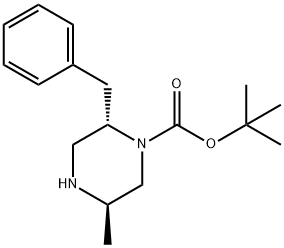 tert-butyl (2S,5R)-2-benzyl-5-methylpiperazine-1-carboxylate 结构式